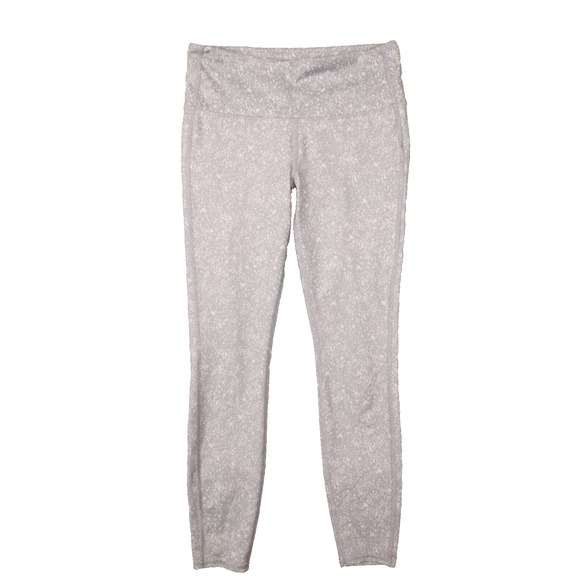 Athleta Pants - Athleta Women's Gray White Floral Mid Rise Primrose Chaturanga Leggings Small